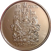 Canada 50 Cents Elizabeth II Golden Jubilee 1952-2002 P KM# 444 50 CENTS 1952-2002 coin reverse