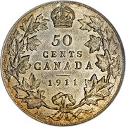Canada 50 Cents George V 1911 KM# 19 50 CENTS CANADA coin reverse Canada 50 Cents George V 1911 KM# 19 50 CENTS CANADA coin reverse