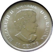 Canada 50 Cents Montreal Canadiens 2010 KM# 940 ELIZABETH II CANADA D.G.REGINA 50 CENTS coin obverse Canada 50 Cents Montreal Canadiens 2010 KM# 940 ELIZABETH II CANADA D.G.REGINA 50 CENTS coin obverse