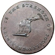 USA Cent 1793 KM# Tn70.5 Kentucky Tokens * UNANIMITY IS THE STRENGTH OF SOCIETY OUR CAUSE IS JUST coin obverse USA Cent 1793 KM# Tn70.5 Kentucky Tokens * UNANIMITY IS THE STRENGTH OF SOCIETY OUR CAUSE IS JUST coin obverse