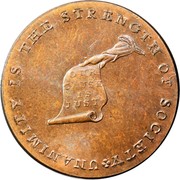 USA Cent 1793 KM# Tn70.3 Kentucky Tokens UNANIMITY IS THE STRENGTH OF SOCIETY OUR CAUSE IS JUST coin obverse USA Cent 1793 KM# Tn70.3 Kentucky Tokens UNANIMITY IS THE STRENGTH OF SOCIETY OUR CAUSE IS JUST coin obverse