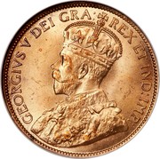 Canada Cent George V 1912 KM# 21 GEORGIVS V DEI GRA: REX ET IND:IMP: coin obverse Canada Cent George V 1912 KM# 21 GEORGIVS V DEI GRA: REX ET IND:IMP: coin obverse
