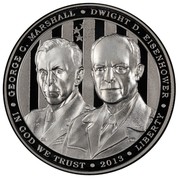 USA Dollar Five-star Generals 2013 Proof KM# 553 GEORGE C. MARSHALL, DWIGHT D. EISENHOWER, IN GOD WE TRUST, 2013, LIBERTY coin obverse USA Dollar Five-star Generals 2013 Proof KM# 553 GEORGE C. MARSHALL, DWIGHT D. EISENHOWER, IN GOD WE TRUST, 2013, LIBERTY coin obverse