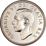 Canada Dollar George VI Newfoundland 1949 Specimen proof KM# 47 GEORGIVS VI DEI GRATIA REX coin obverse