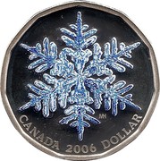Canada Dollar Snowflake 2006 Maple leaf KM# 654 CANADA 2006 DOLLAR coin reverse