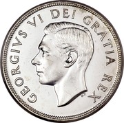 Canada Dollar Voyageur 1948 KM# 46 GEORGIVS VI DEI GRATIA REX coin obverse Canada Dollar Voyageur 1948 KM# 46 GEORGIVS VI DEI GRATIA REX coin obverse