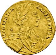 Russia Ducat 1710 L-L KM# 125 Empire Trade Coinage coin obverse Russia Ducat 1710 L-L KM# 125 Empire Trade Coinage coin obverse