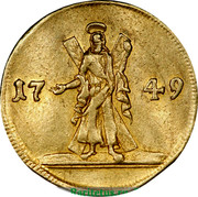 Russia Ducat 1749 C# 31.2 Empire Trade Coinage 1749 coin reverse