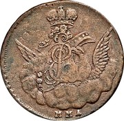 Russia Kopek Elizaveta (ММД) 1756 ММД C# 3.2 EP ММД coin obverse Russia Kopek Elizaveta (ММД) 1756 ММД C# 3.2 EP ММД coin obverse