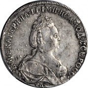 Russia Poltina Ekaterina II 1796 СПБ ІС C# 66c Б∙М∙ЕКАТЕРИНА∙II∙ІМП∙ИСАМОД∙ВСЕРОСС∙ СПБ coin obverse