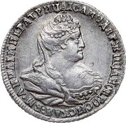 Russia Polupoltinnik Anna 1739 KM# 202 Б∙М∙АННАІМПЕРАТРИЦАІСАМОДЕРЖИЦАВСЕРОСИСКАЯ: coin obverse Russia Polupoltinnik Anna 1739 KM# 202 Б∙М∙АННАІМПЕРАТРИЦАІСАМОДЕРЖИЦАВСЕРОСИСКАЯ: coin obverse