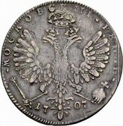 Russia Rouble Peter I 1707 KM# 130.5 МОСКОВСКИI РƔБЛЬ coin reverse Russia Rouble Peter I 1707 KM# 130.5 МОСКОВСКИI РƔБЛЬ coin reverse