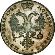 Russia Rouble Ekaterina I Small letters 1726 KM# 177.1 МОНЕТА * НОВАЯ * ЦЕНА * РУБЛЬ ∙ 1726 coin reverse Russia Rouble Ekaterina I Small letters 1726 KM# 177.1 МОНЕТА * НОВАЯ * ЦЕНА * РУБЛЬ ∙ 1726 coin reverse