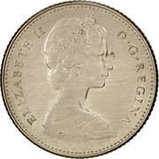 Canada 10 Cents Bluenose sailing 1968 KM# 72a ELIZABETH II D ∙ G ∙ REGINA coin obverse Canada 10 Cents Bluenose sailing 1968 KM# 72a ELIZABETH II D ∙ G ∙ REGINA coin obverse