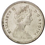 Canada 10 Cents Elizabeth II 2nd portrait 1965 KM# 61 ELIZABETH II D ∙ G ∙ REGINA coin obverse Canada 10 Cents Elizabeth II 2nd portrait 1965 KM# 61 ELIZABETH II D ∙ G ∙ REGINA coin obverse