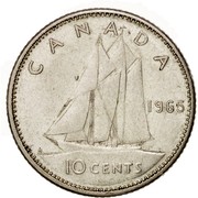 Canada 10 Cents Elizabeth II 2nd portrait 1965 KM# 61 CANADA 1965 H 10 CENTS coin reverse Canada 10 Cents Elizabeth II 2nd portrait 1965 KM# 61 CANADA 1965 H 10 CENTS coin reverse