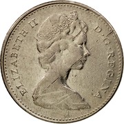 Canada 10 Cents Elizabeth II (2nd portrait) - Philadelphia mint 1969 Large date, large ship KM# 73 ELIZABETH II D∙G∙REGINA coin obverse Canada 10 Cents Elizabeth II (2nd portrait) - Philadelphia mint 1969 Large date, large ship KM# 73 ELIZABETH II D∙G∙REGINA coin obverse