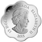 Canada 15 Dollars Lunar Lotus - Year of the Sheep 2015 Proof KM# 1816 15 DOLLARS CANADA ELIZABETH II 2015 coin obverse