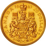 Canada 20 Dollars Confederation 1967 Proof KM# 71 1967 CANADA 20 DOLLARS A MARI USOUE AD MARE coin reverse Canada 20 Dollars Confederation 1967 Proof KM# 71 1967 CANADA 20 DOLLARS A MARI USOUE AD MARE coin reverse