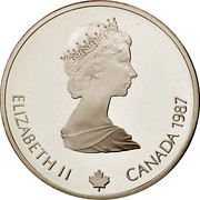 Canada 20 Dollars Curling 1987 Proof KM# 156 ELIZABETH II CANADA 1987 coin obverse Canada 20 Dollars Curling 1987 Proof KM# 156 ELIZABETH II CANADA 1987 coin obverse