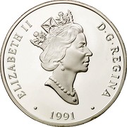 Canada 20 Dollars De Havilland Beaver 1991 Proof KM# 197 ELIZABETH II D∙G∙REGINA ∙ 1991 ∙ coin obverse Canada 20 Dollars De Havilland Beaver 1991 Proof KM# 197 ELIZABETH II D∙G∙REGINA ∙ 1991 ∙ coin obverse