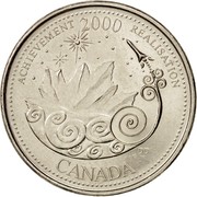 Canada 25 Cents Achievement 2000 KM# 381 CANADA ACHIEVEMENT 2000 RÉALISATION DD coin reverse Canada 25 Cents Achievement 2000 KM# 381 CANADA ACHIEVEMENT 2000 RÉALISATION DD coin reverse