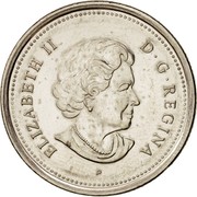 Canada 25 Cents Alberta 2005 P KM# 530 ELIZABETH II D∙G∙REGINA P coin obverse Canada 25 Cents Alberta 2005 P KM# 530 ELIZABETH II D∙G∙REGINA P coin obverse