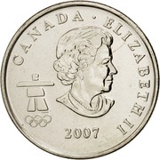 Canada 25 Cents Biathlon 2007 KM# 685 CANADA ∙ ELIZABETH II 2007 coin obverse