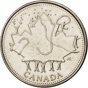 Canada 25 Cents Canada Day 2002 P KM# 451 JC CANADA coin reverse Canada 25 Cents Canada Day 2002 P KM# 451 JC CANADA coin reverse