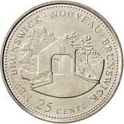 Canada 25 Cents New Brunswick (1992) KM# 203 NEW BRUNSWICK NOUVEAU-BRUNSWICK 25 CENTS coin reverse Canada 25 Cents New Brunswick (1992) KM# 203 NEW BRUNSWICK NOUVEAU-BRUNSWICK 25 CENTS coin reverse
