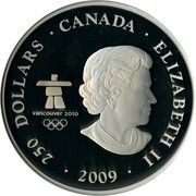 Canada 250 Dollars The Canada Of Today 2009 KM# 949 250 DOLLARS ∙ CANADA ∙ ELIZABETH II ∙ 2009 VANCOUVER 2010 TM / MC coin obverse Canada 250 Dollars The Canada Of Today 2009 KM# 949 250 DOLLARS ∙ CANADA ∙ ELIZABETH II ∙ 2009 VANCOUVER 2010 TM / MC coin obverse
