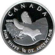 Canada 3 Dollars Arctic Fox 2004 Proof KM# 1415 CANADA 9999 CD FINE SILVER 1/4 OZ ARGENT PUR coin reverse