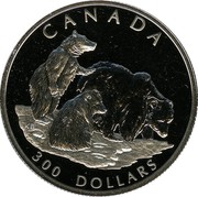 Canada 300 Dollars Grizzly bears 2004 Proof KM# 1108 CANADA 300 DOLLARS coin reverse