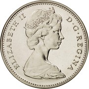 Canada 5 Cents Beaver 1968 KM# 60.1 ELIZABETH II D ∙ G ∙ REGINA coin obverse Canada 5 Cents Beaver 1968 KM# 60.1 ELIZABETH II D ∙ G ∙ REGINA coin obverse