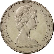 Canada 5 Cents Confederation (1967) KM# 66 ELIZABETH II D ∙ G ∙ REGINA coin obverse Canada 5 Cents Confederation (1967) KM# 66 ELIZABETH II D ∙ G ∙ REGINA coin obverse
