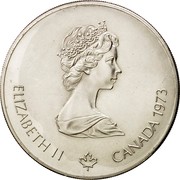 Canada 5 Dollars Kingston and Sailboats 1973 KM# 84 ELIZABETH II CANADA 1973 coin obverse Canada 5 Dollars Kingston and Sailboats 1973 KM# 84 ELIZABETH II CANADA 1973 coin obverse