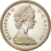Canada 50 Cents Elizabeth II 2nd portrait 1965 KM# 63 ELIZABETH II D∙G∙REGINA coin obverse Canada 50 Cents Elizabeth II 2nd portrait 1965 KM# 63 ELIZABETH II D∙G∙REGINA coin obverse