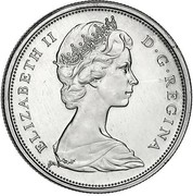 Canada 50 Cents Howling Wolf (1967) KM# 69 ELIZABETH II D∙G∙REGINA coin obverse Canada 50 Cents Howling Wolf (1967) KM# 69 ELIZABETH II D∙G∙REGINA coin obverse