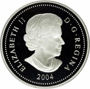 Canada 8 Dollars Grizzly Bear 2004 Proof KM# 515 ELIZABETH II D ∙ G ∙ REGINA 2004 coin obverse Canada 8 Dollars Grizzly Bear 2004 Proof KM# 515 ELIZABETH II D ∙ G ∙ REGINA 2004 coin obverse
