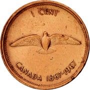 Canada Cent Confederation (1967) KM# 65 1 CENT CANADA 1867-1967 coin reverse Canada Cent Confederation (1967) KM# 65 1 CENT CANADA 1867-1967 coin reverse