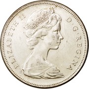 Canada Dollar Elizabeth II (1867-1967) KM# 70 ELIZABETH II D ∙ G ∙ REGINA coin obverse Canada Dollar Elizabeth II (1867-1967) KM# 70 ELIZABETH II D ∙ G ∙ REGINA coin obverse