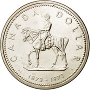Canada Dollar Canadian Mounted Police Centennial 1973 Specimen KM# 83 CANADA DOLLAR PC 1873 - 1973 B coin reverse Canada Dollar Canadian Mounted Police Centennial 1973 Specimen KM# 83 CANADA DOLLAR PC 1873 - 1973 B coin reverse