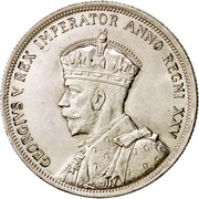 Canada Dollar George V 1935 KM# 30 GEORGIVS V REX IMPERATOR ANNO REGNI XXV coin obverse Canada Dollar George V 1935 KM# 30 GEORGIVS V REX IMPERATOR ANNO REGNI XXV coin obverse