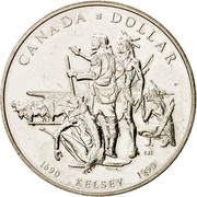 Canada Dollar Henry Kelsey Tricentennial 1990 KM# 170 CANADA DOLLAR 1690 KELSEY 1990 coin reverse