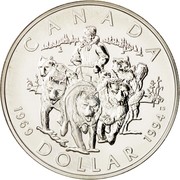 Canada Dollar Northern Dog Team Patrol 1994 Proof KM# 251 CANADA 1969 DOLLAR 1994 IS coin reverse Canada Dollar Northern Dog Team Patrol 1994 Proof KM# 251 CANADA 1969 DOLLAR 1994 IS coin reverse