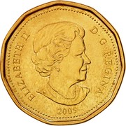 Canada Dollar Terry Fox 2005 KM# 552 ELIZABETH II D ∙ G ∙ REGINA 2005 coin obverse Canada Dollar Terry Fox 2005 KM# 552 ELIZABETH II D ∙ G ∙ REGINA 2005 coin obverse