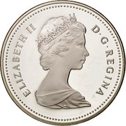 Canada Dollar Toronto Sesquicentennial 1984 KM# 140 ELIZABETH II D ∙ G ∙ REGINA coin obverse Canada Dollar Toronto Sesquicentennial 1984 KM# 140 ELIZABETH II D ∙ G ∙ REGINA coin obverse