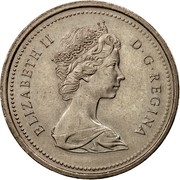 Canada Dollar Winnipeg Centennial 1974 KM# 88 ELIZABETH II D G REGINA coin obverse Canada Dollar Winnipeg Centennial 1974 KM# 88 ELIZABETH II D G REGINA coin obverse