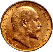 Canada Sovereign (Edward VII) KM# 14 EDWARDVS VII D: G: BRITT: OMN: REX F: D: IND: IMP: DeS. coin obverse Canada Sovereign (Edward VII) KM# 14 EDWARDVS VII D: G: BRITT: OMN: REX F: D: IND: IMP: DeS. coin obverse