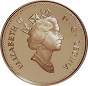 Canada Ten Dollars First Gold Coins 1912-2002 Proof KM# 520 ELIZABETH II D ∙ G ∙ REGINA coin obverse Canada Ten Dollars First Gold Coins 1912-2002 Proof KM# 520 ELIZABETH II D ∙ G ∙ REGINA coin obverse